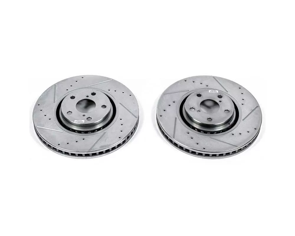 Power Stop Evolution Drilled & Slotted Rotors - Pair Front Lexus GS350 2007-2011 - JBR1307XPR