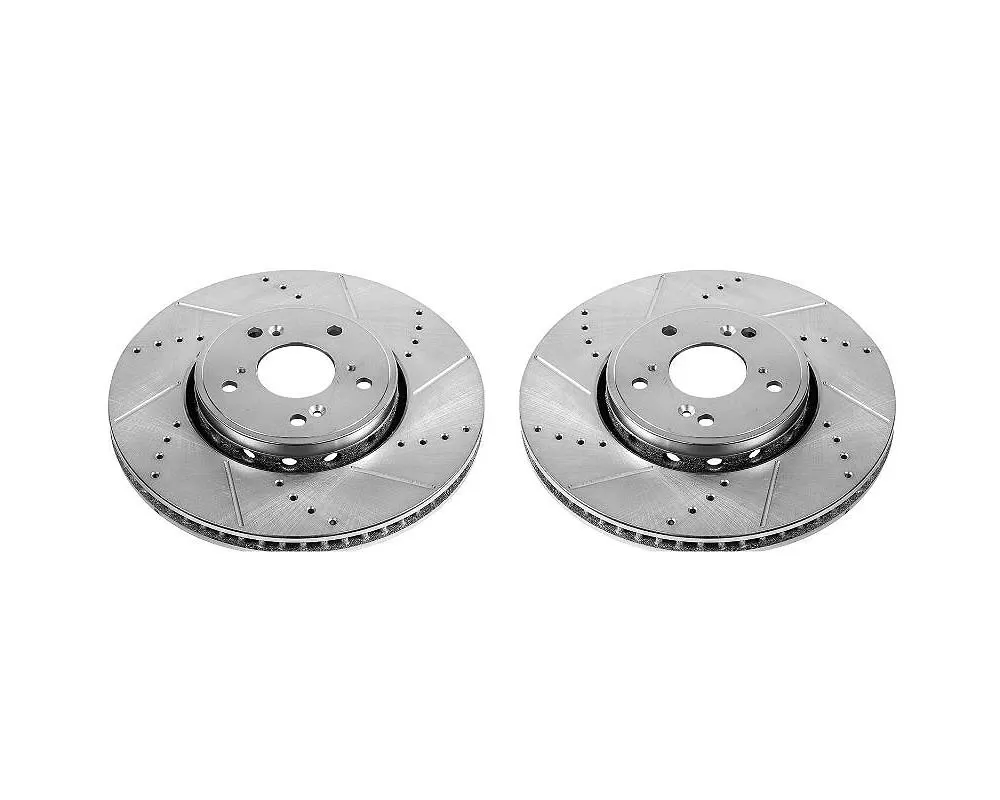 Power Stop Evolution Drilled & Slotted Rotors - Pair Front Acura ILX 2016 - JBR1550XPR