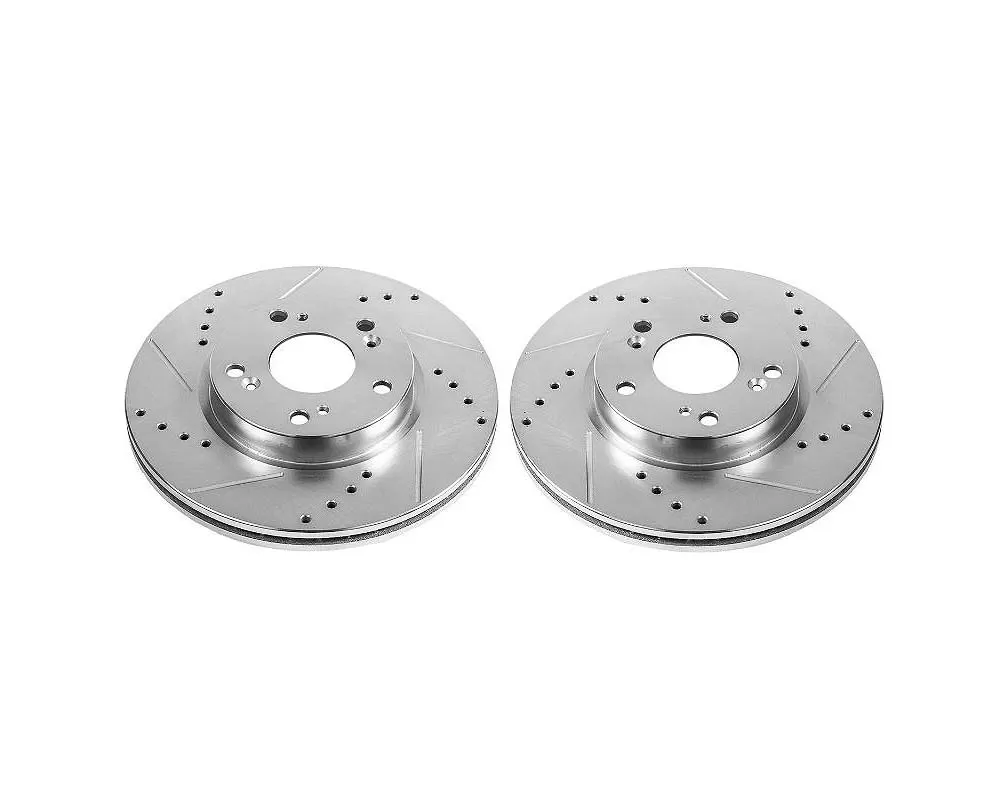 Power Stop Evolution Drilled & Slotted Rotors - Pair Front Acura ILX 2013 - JBR1556XPR