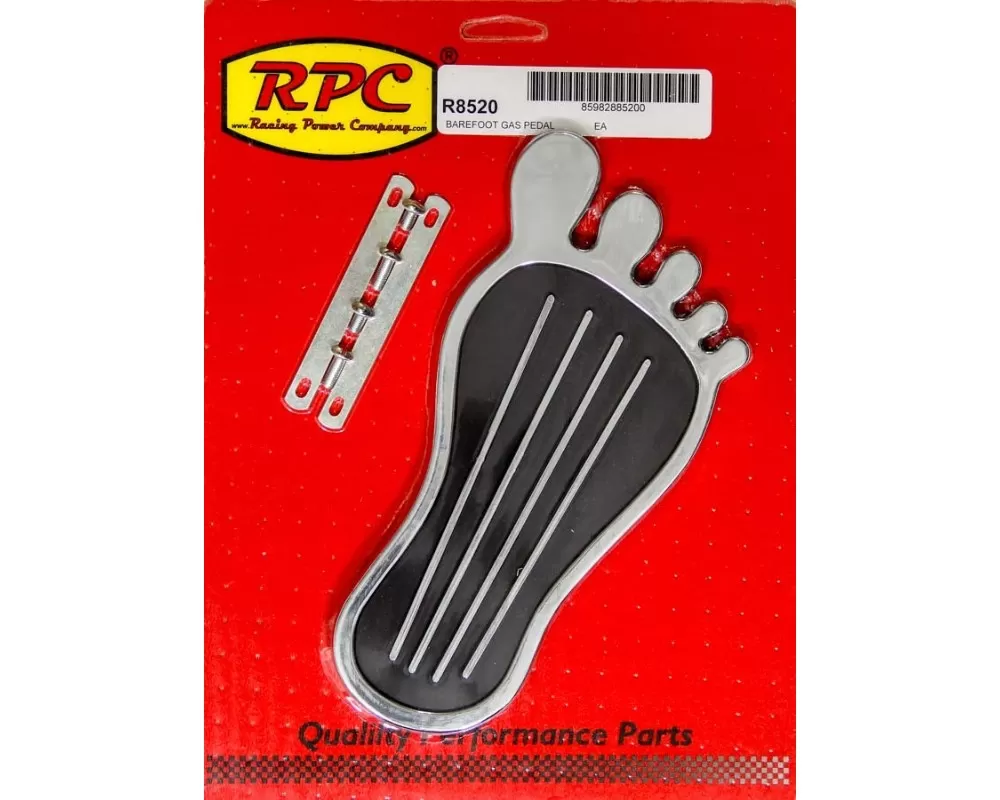Racing Power Company  Chrome Steel Gas Pedal Barefoot - R8520