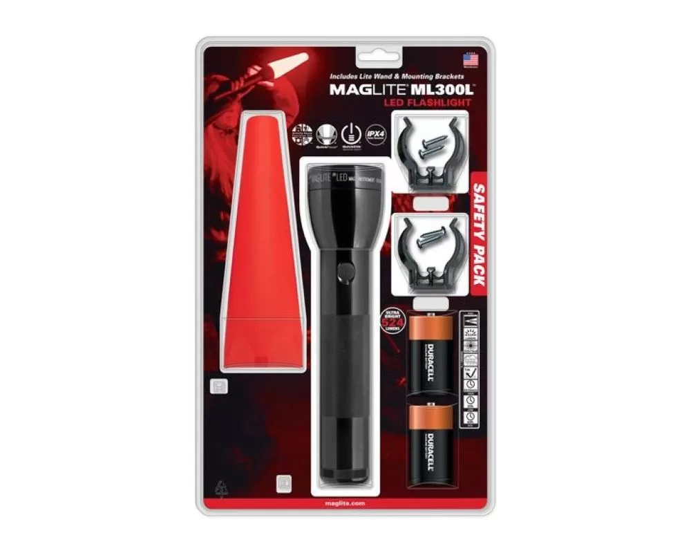MagLite ML50 Flashlight Safety Kit Hang Pack - Black - ML50L-I201G
