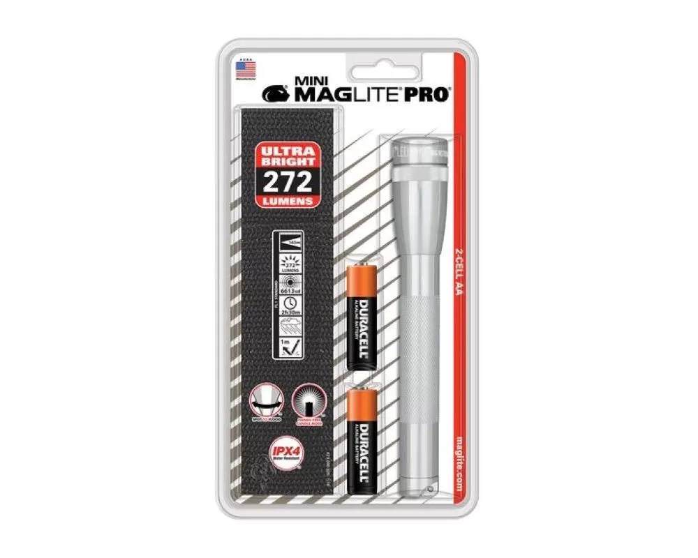 MagLite Mini Pro LED Flashlight Blister Pack - Silver - SP2P10H