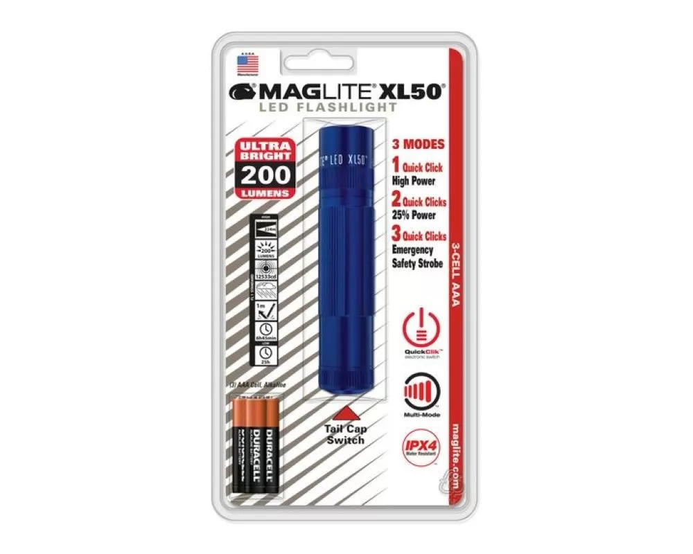 MagLite XL50 LED Flashlight Blister Pack - Blue - XL50-S3116