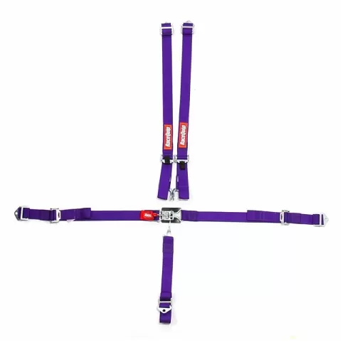 RaceQuip 5 Point Harness Latch and Link SFI-16.1 Pull Up Adjust - Bolt-On/Wrap Around - Purple - 709059