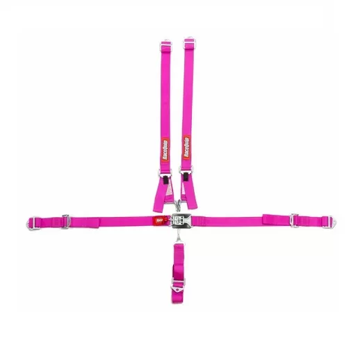 RaceQuip 5 Point Harness Latch and Link SFI-16.1 Pull Up Adjust - Bolt-On/Wrap Around - Pink - 709089