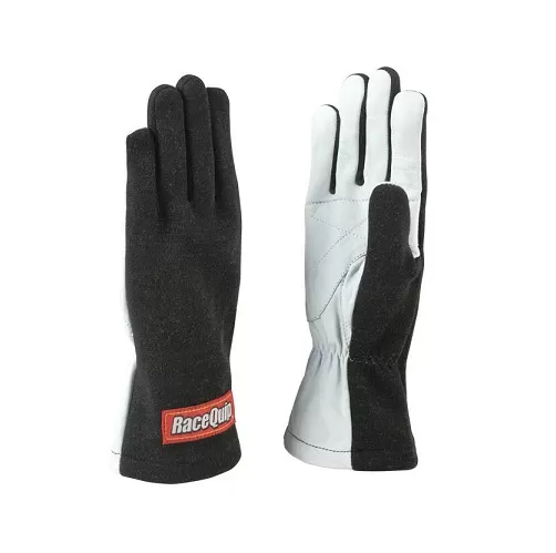 RaceQuip 350 Basic Race Glove - Non-SFI Rated - Black/White - Large - 350005