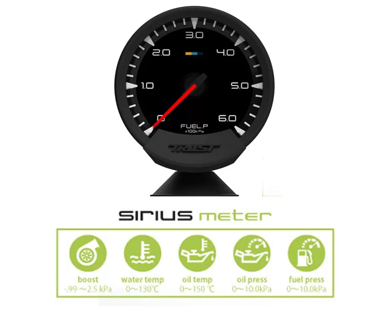 GReddy Sirius 74mm Fuel Pressure Gauge - 16001734