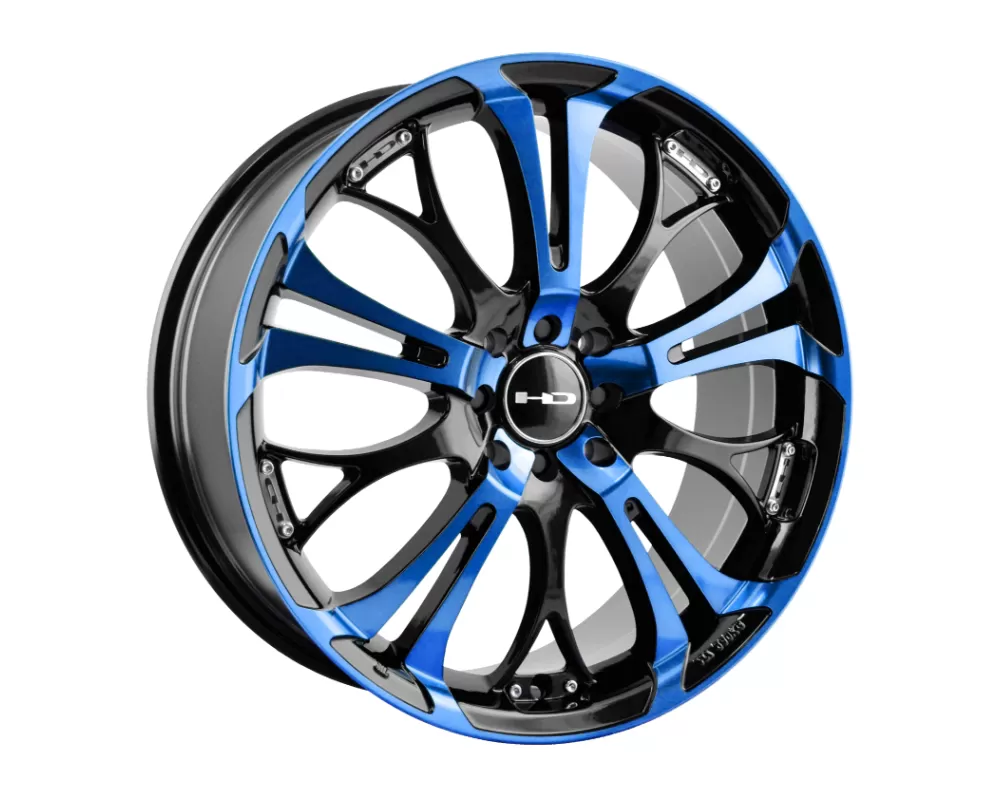 HD Spinout Wheel 16x7 4x100|114.3 40mm Gloss Black Machined Face w/ Blue - SO16700140BK-BL