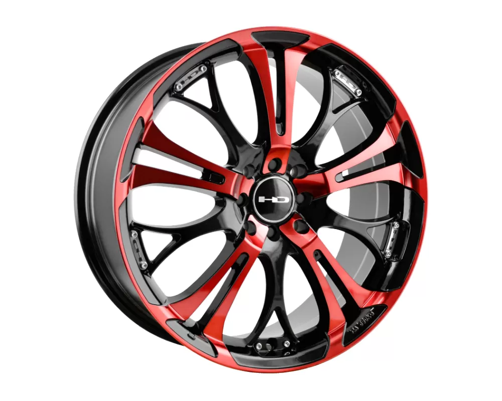 HD Spinout Wheel 16x7 4x100|114.3 40mm Gloss Black Machined Face w/ Red - SO16700140BK-R