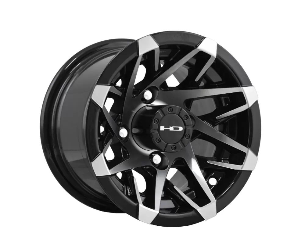 HD Golf Canyon Wheel 10x7 4x101.6 -14mm Gloss Black Machined Face - CY107042-14BK
