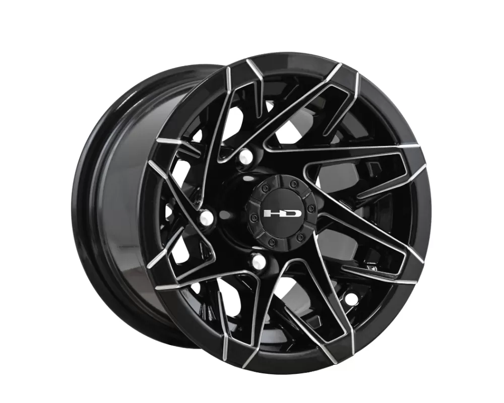 HD Golf Canyon Wheel 10x7 4x101.6 -14mm Gloss Black Milled Edge - CY107042-14GB-M