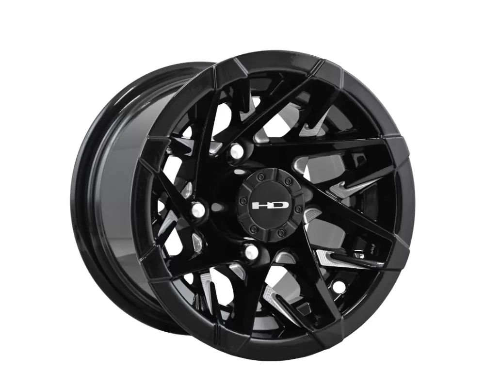 HD Golf Canyon Wheel 10x7 4x101.6 -14mm Gloss Black Milled Face - CY107042-14ML3