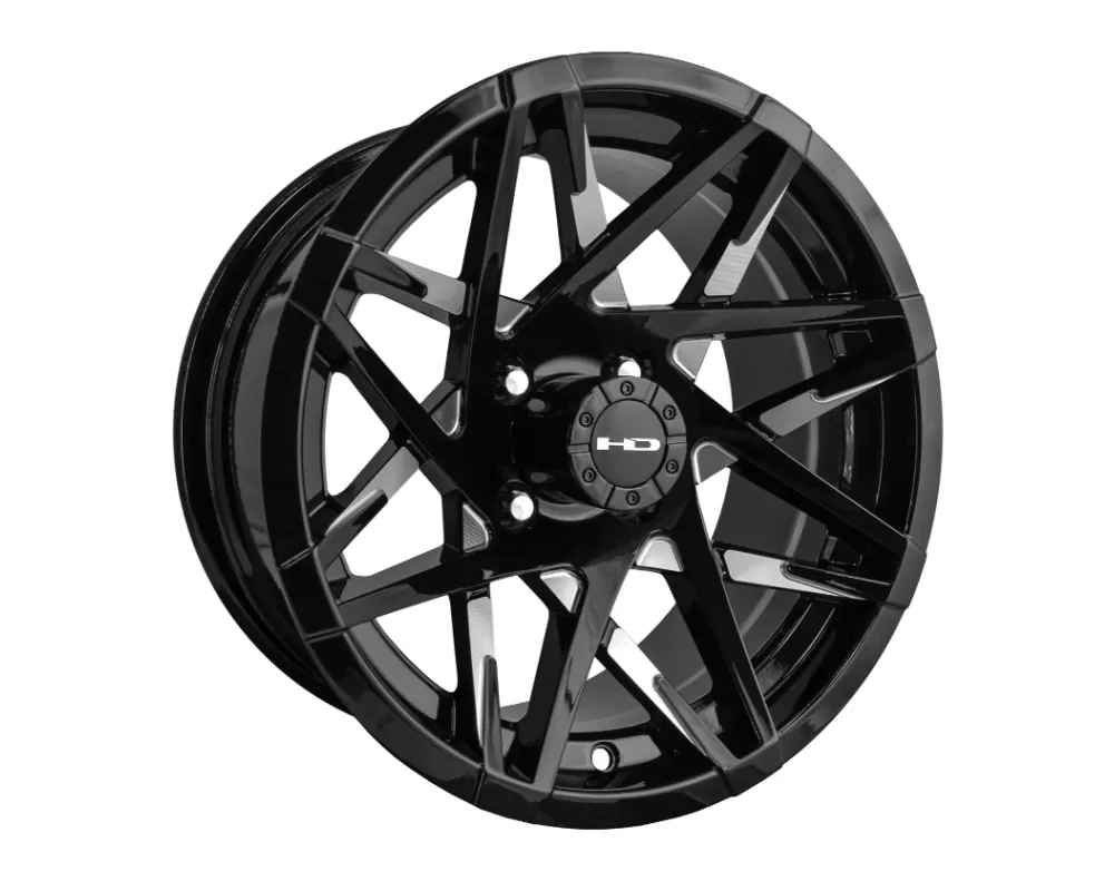HD Golf Canyon Wheel 12x7 4x101.6 -14mm Gloss Black Milled Face - CY127042-14ML3