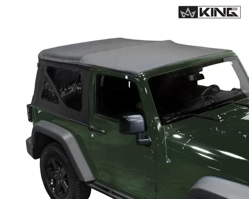 King 4WD Jeep JK Replacement Soft Top Tinted Windows For 07-09 Wrangler JK 2 Door Black Diamond - 14010335