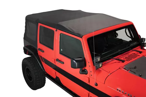 King 4WD Jeep JK Replacement Soft Top Tinted Windows For 07-09 Wrangler JK 4 Door Black Diamond - 14010435