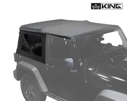 King 4WD Jeep JK Replacement Soft Top Tinted Windows For 10-18 Wrangler JK 2 Door Black Diamond - 14010535