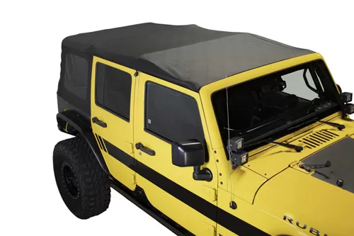 King 4WD Jeep JK Replacement Soft Top Tinted Windows For 10-18 Wrangler JK 4 Door Black Diamond - 14010635