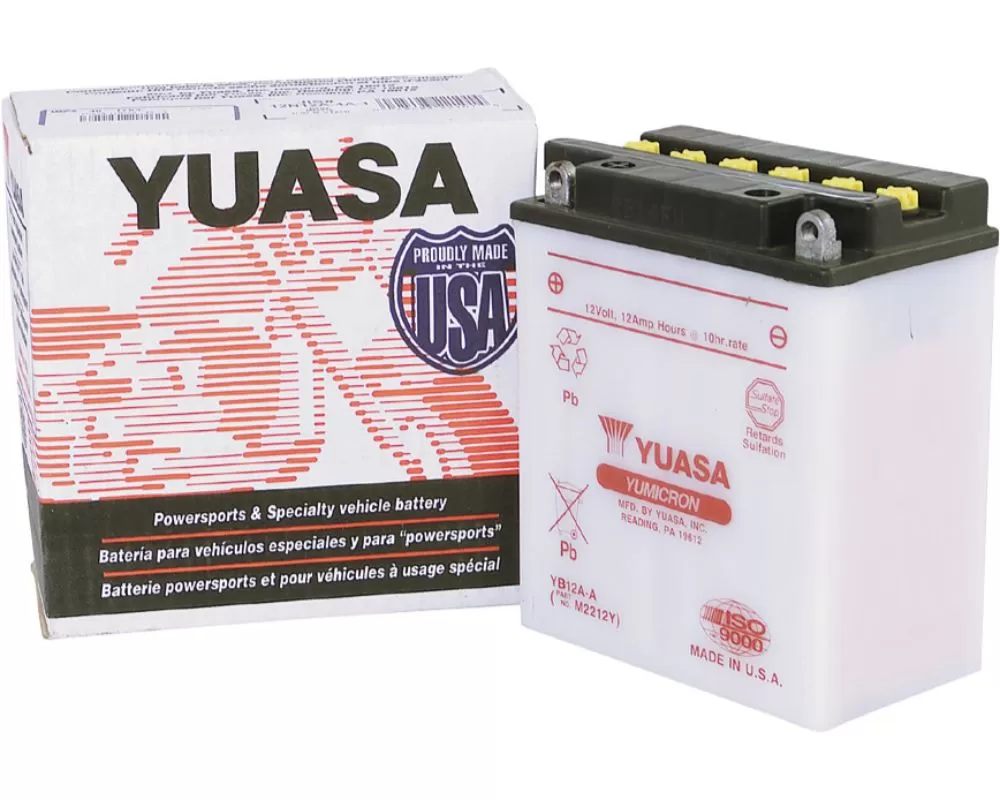 Yuasa Conventional YB12A-A Battery Kawasaki KLT200-B, C 1983 - YUAM2212Y