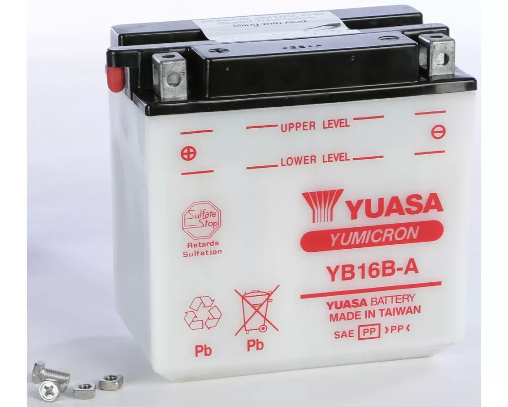 Yuasa Conventional YB16B-A Battery Honda VF1000R, F 1984-1986 - YUAM2216B