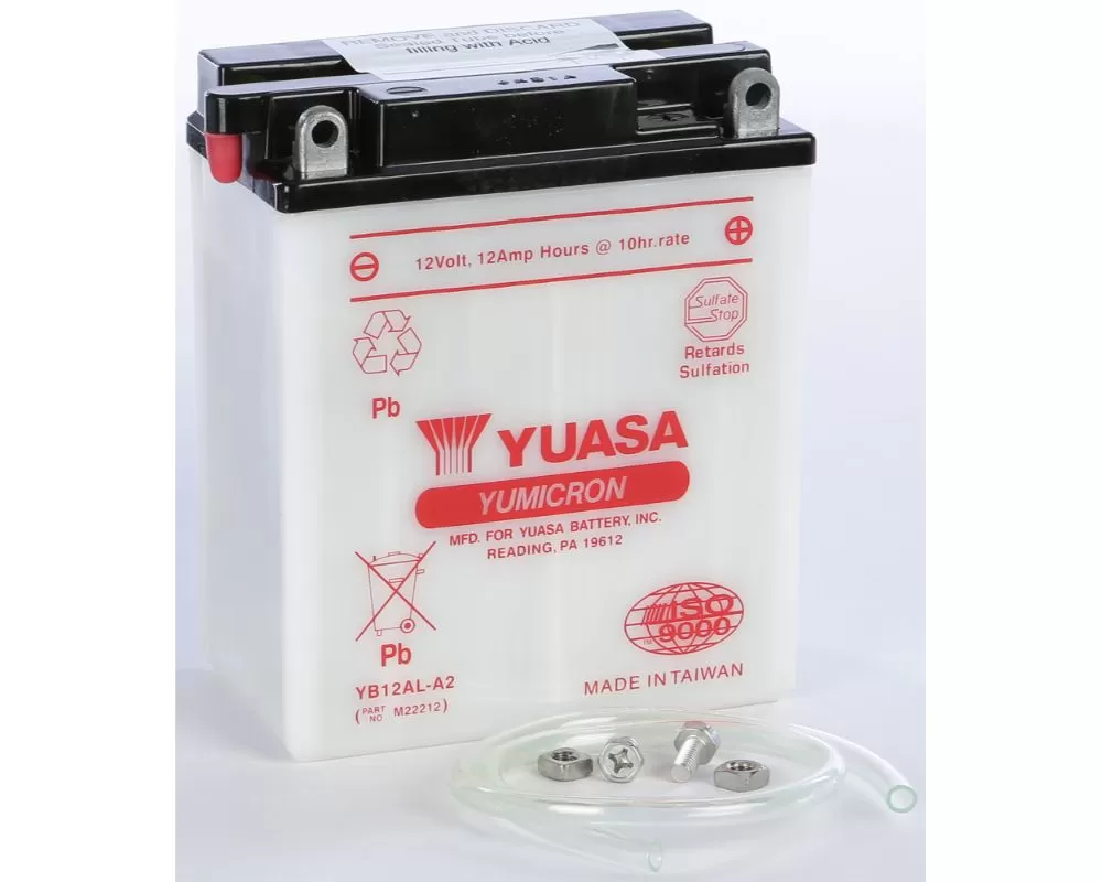 Yuasa Conventional YB12AL-A2 Battery Yamaha XV535 Virago 1987-1999 - YUAM22212