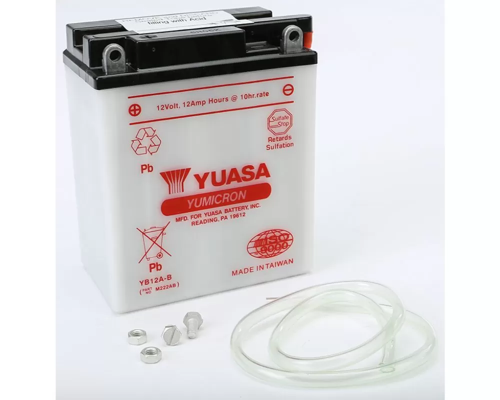 Yuasa Conventional YB12A-B Battery Honda GB500 1989-1990 - YUAM222AB