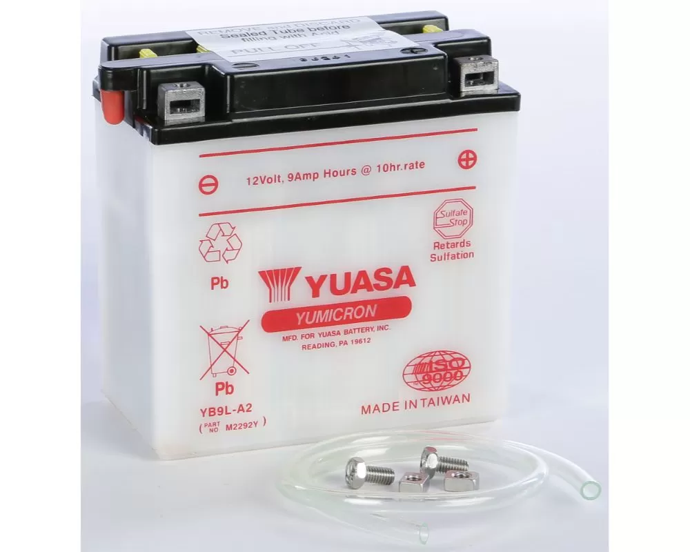 Yuasa Conventional YB9L-A2 Battery Kawasaki KLF110-B 1987-1988 - YUAM2292Y