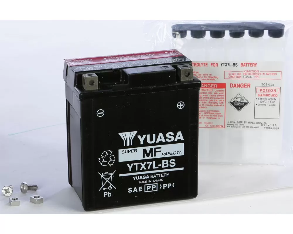 Yuasa Maintenance Free YTX7L-BS Battery Kawasaki KFX450R 2008-2014 - YUAM327BS
