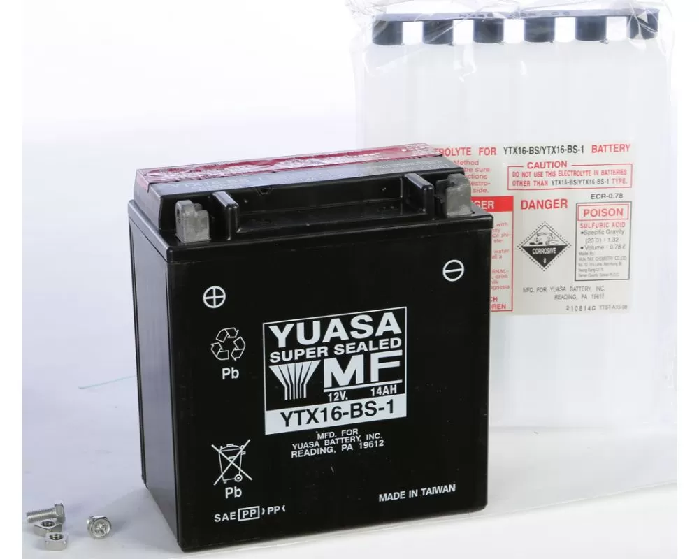 Yuasa Maintenance Free YTX16-BS-1 Battery - YUAM32X61