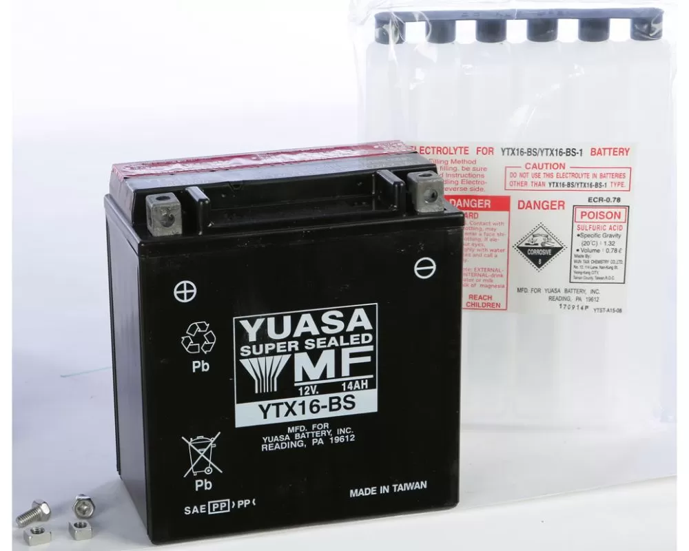 Yuasa Maintenance Free YTX16-BS Battery - YUAM32X6S