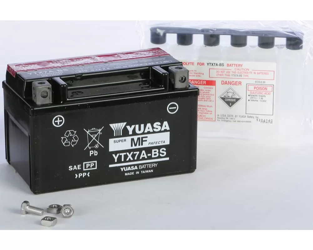 Yuasa Maintenance Free YTX7A-BS Battery Suzuki LT-R450 QuadRacer 2006-2011 - YUAM32X7A
