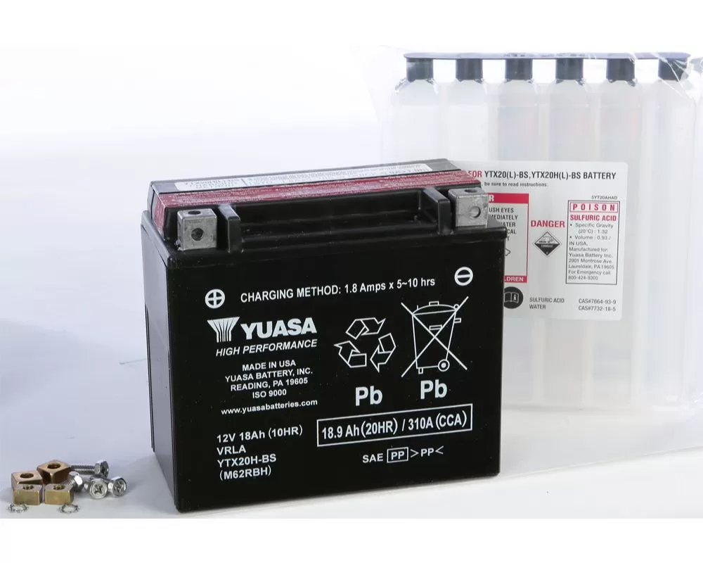 Yuasa Maintenance Free YTX20H-BS Battery - YUAM62RBH