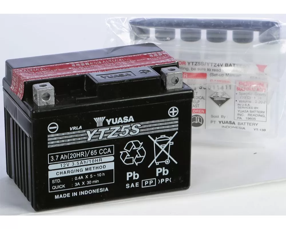 Yuasa Maintenance Free YTZ5S-BS Battery - YUAM62TZ5