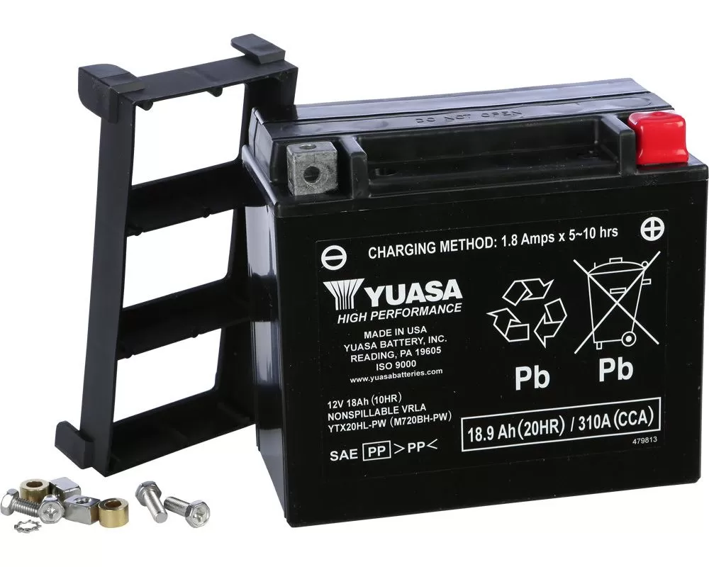 Yuasa Battery YTX20HL-PW Sealed Factory Activated Yamaha VX, V1 2009-2020 - YUAM720BH-PW