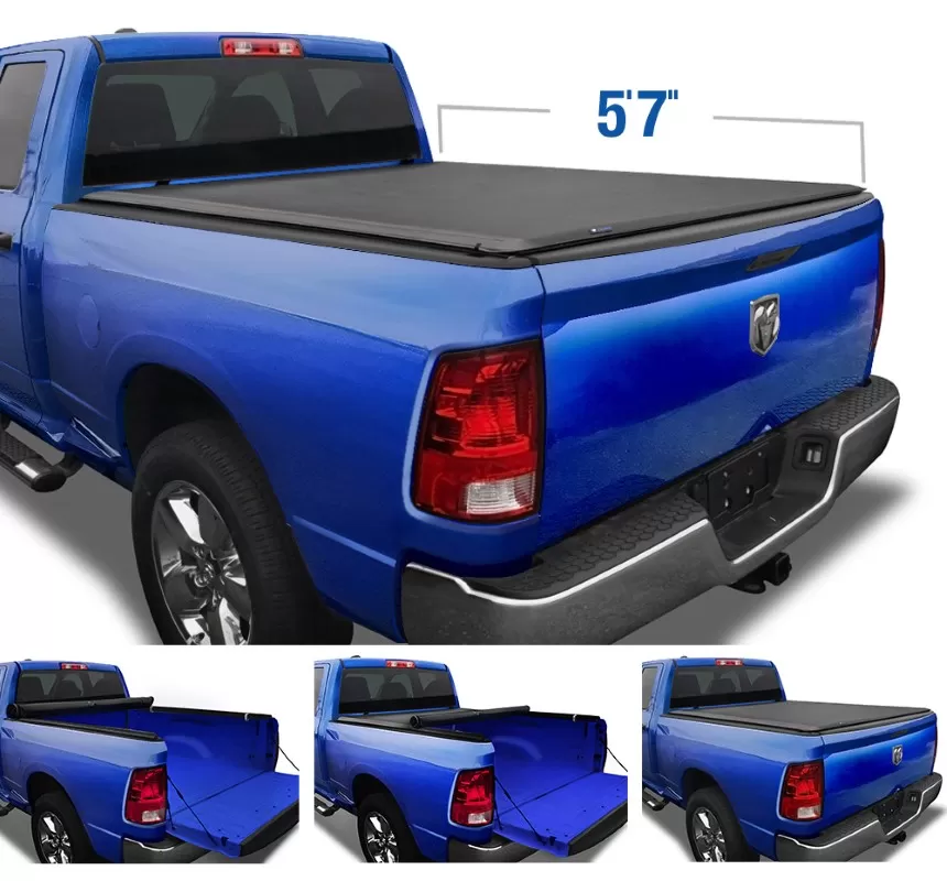 Tyger Auto T1 Soft Roll Up Truck Bed Tonneau Cover (5'7") Dodge Ram 1500 2009-2020 - TG-BC1D9018