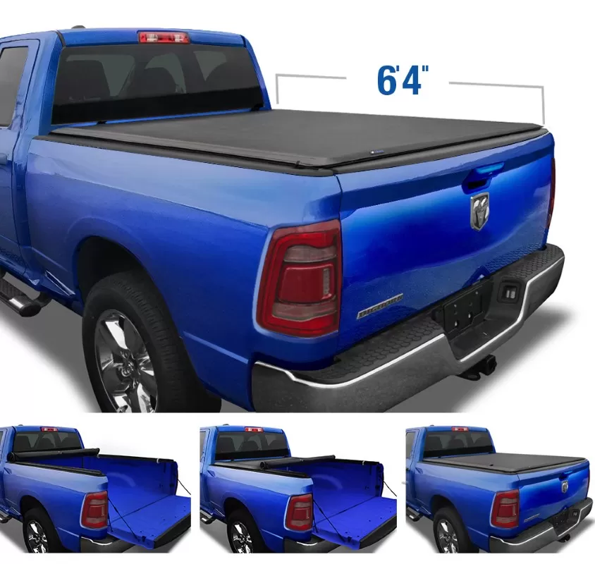 Tyger Auto T1 Soft Roll Up Truck Bed Tonneau Cover (6'4") Ram 1500 2019-2020 - TG-BC1D9047
