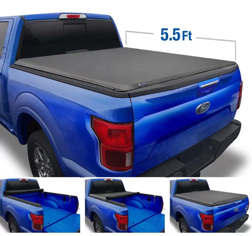Tyger Auto T1 Soft Roll Up Truck Bed Tonneau Cover (5.5-Feet) Ford F-150 | Lincoln Mark LT 2004-2008 - TG-BC1F9019