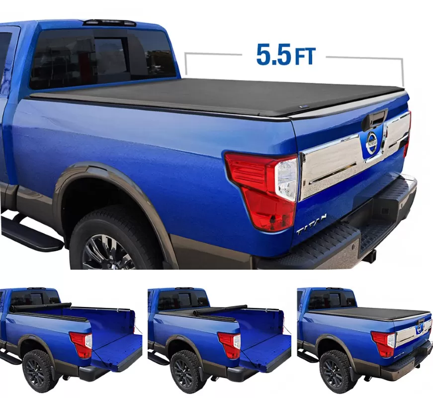 Tyger Auto T1 Soft Roll Up Truck Bed Tonneau Cover (5.5-Feet) Nissan Titan w/out Titan Box 2004-2015 - TG-BC1N9032