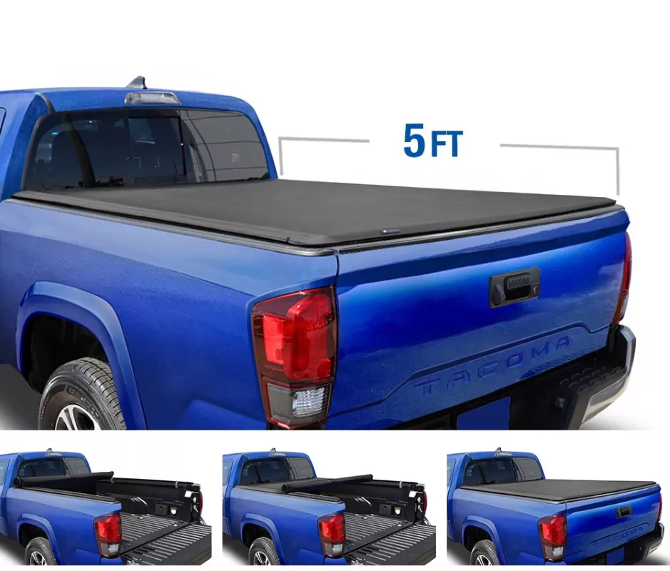 Tyger Auto T1 Soft Roll Up Truck Bed Tonneau Cover (5-Feet) Toyota Tacoma 2005-2015 - TG-BC1T9036