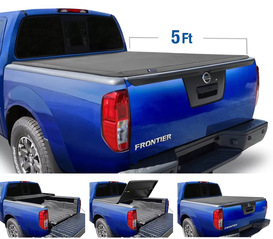 Tyger Auto T3 Soft Tri-Fold Truck Bed Tonneau Cover (5-Feet) Nissan Frontier 2005-2020 - TG-BC3N1028