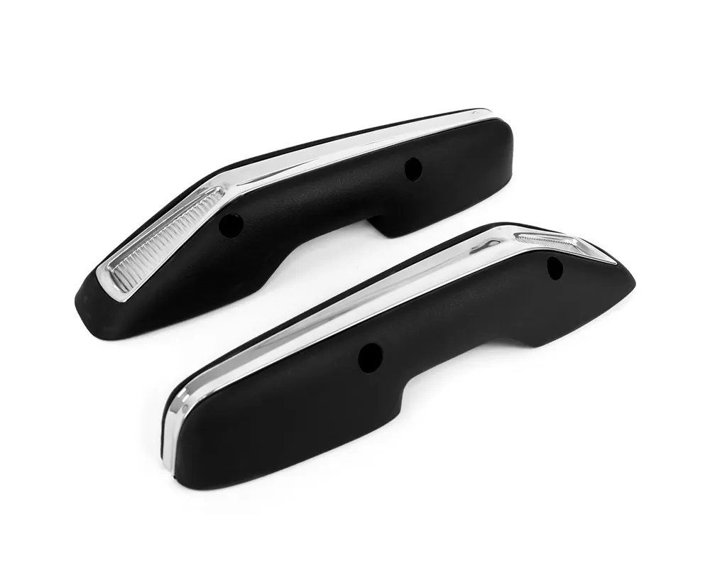 ACP Arm Rest Pad Deluxe Black With Stainless Steel Trim Pair FC-BA002 - FC-BA002