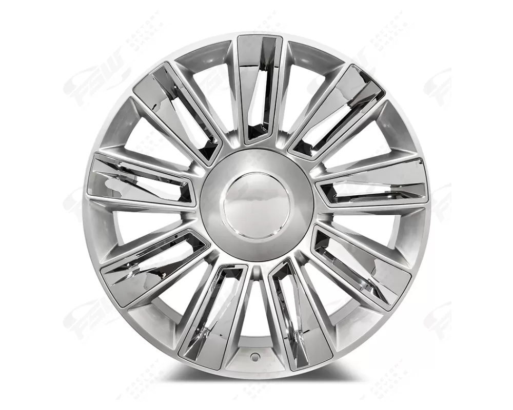 FSW Diamond Style - F007 Wheel 26x9.5 6x139.7 25mm Hyper Silver/Chrome Inserts - F007269577+25