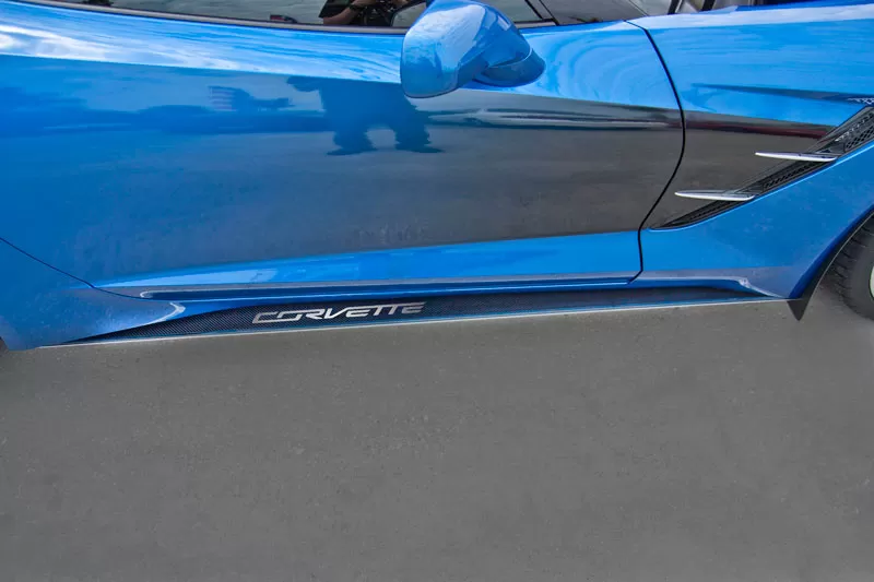 American Car Craft 22 Gauge Stainless Steel w/Carbon Fiber Overlay Side Skirts Chevrolet Corvette Stingray C7 | Z51 2014-2019 - ACC-052048