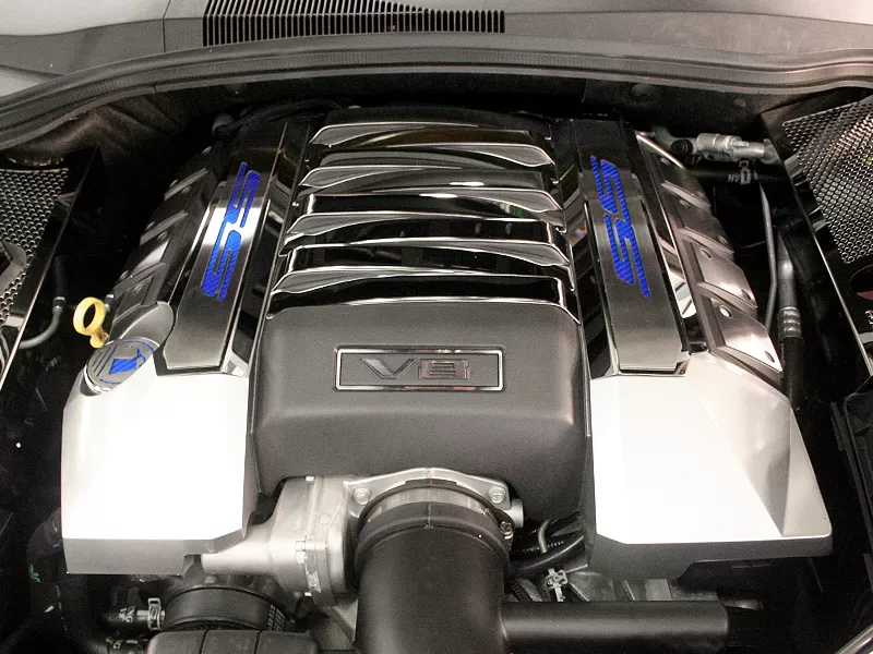 American Car Craft 2Pc Polished Dark Blue Solid Fuel Rail Covers w/SS Lettering Chevrolet Camaro SS 2010-2015 - ACC-103013-DBLU