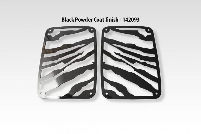 American Car Craft Black Powder Coat Stainless Steel Safari Tail Light Covers Jeep Wrangler JK | JKU 2007-2018 - ACC-142093