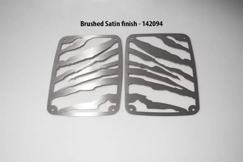 American Car Craft Brushed Satin Stainless Steel Safari Tail Light Covers Jeep Wrangler JK | JKU 2007-2018 - ACC-142094