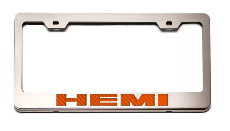 American Car Craft Illuminated Orange Stainless Steel Custom HEMI License Plate Frame - ACC-152024-ORGL
