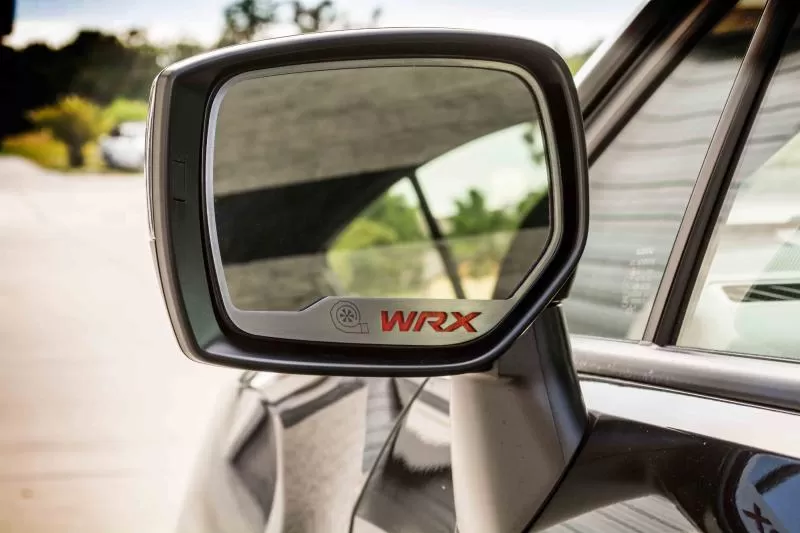 American Car Craft 2Pc Blue Carbon Fiber WRX Inlay Brushed Stainless Side View Mirror Trim Subaru WRX 2015 - ACC-182004-BLU