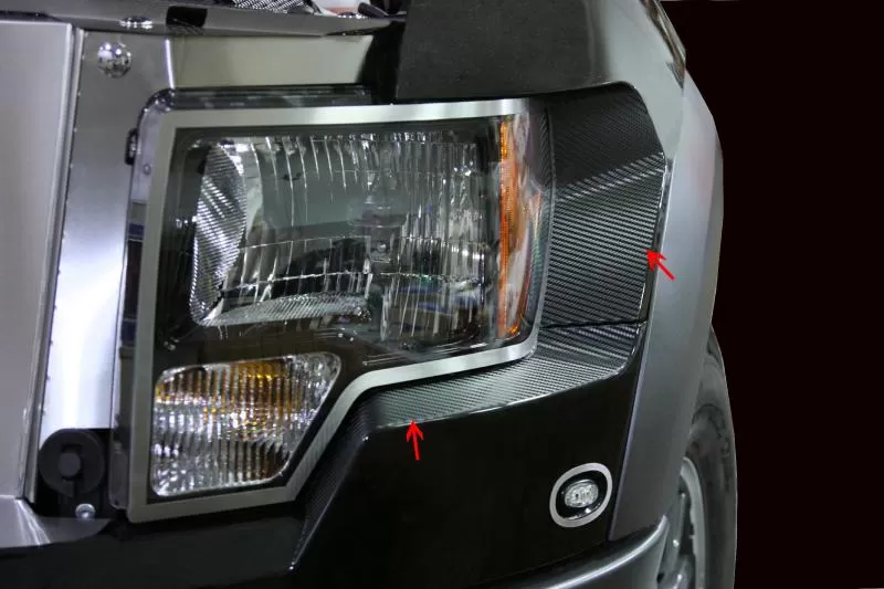 American Car Craft 2Pc Carbon Fiber Wrap Carbon Fiber Headlight Trim Ford Raptor 2010-2014 - ACC-772003