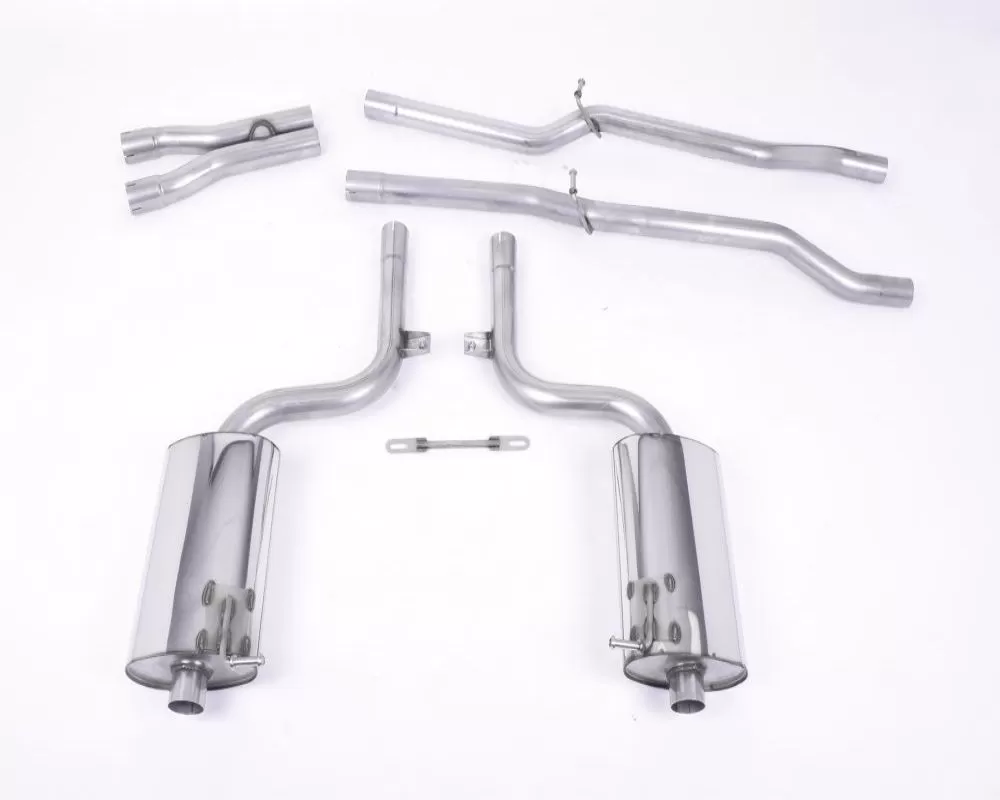 Milltek 2.25 inch Catback Exhaust System Non Resonated with 100mm Jet Style Tips Audi S4 B6 4.2 V8 Quattro Cabriolet 2003-2005 - SSXAU038