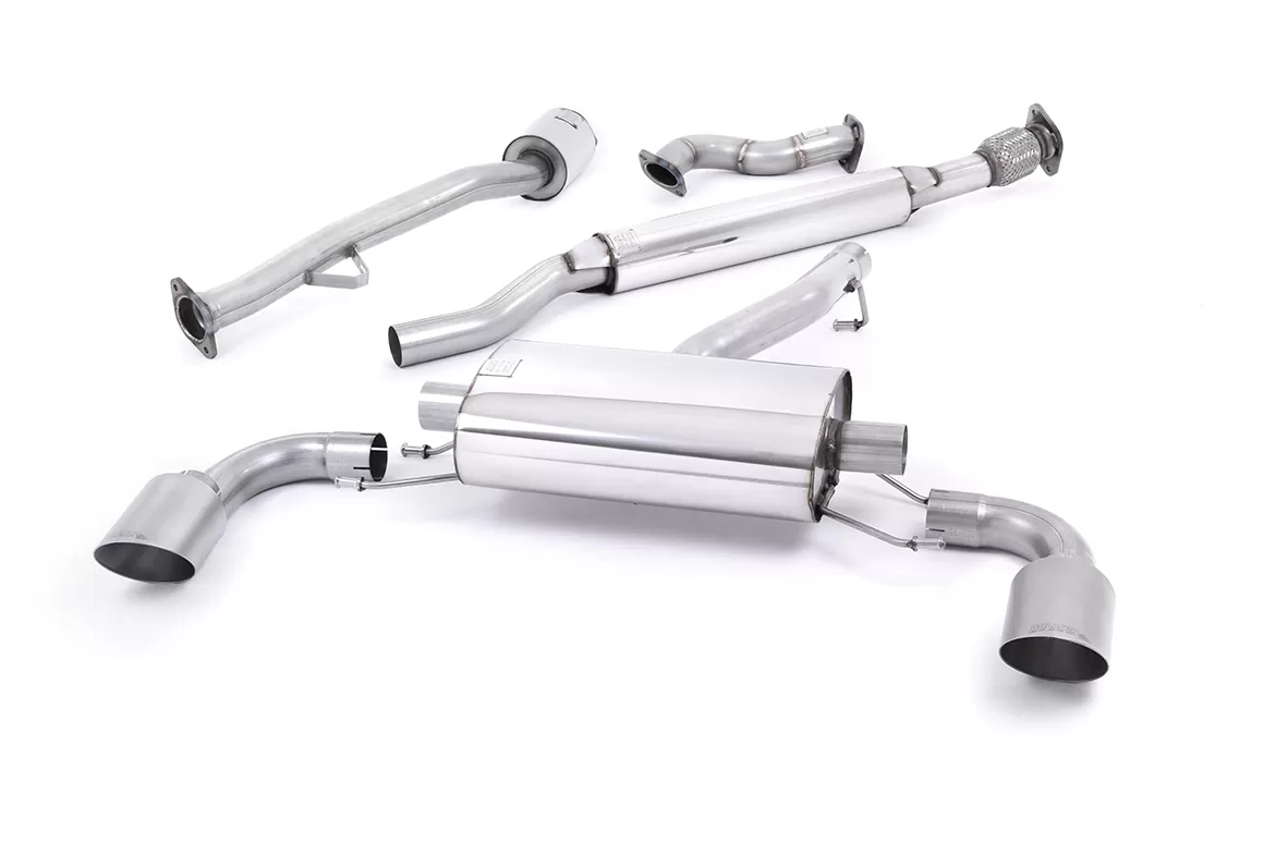 Milltek 2.50 inch Primary Catback Exhaust System Resonated with Brushed Titanium Dual GT115 Style Tips Subaru BRZ 2.0L 2013-2015 - SSXSB041